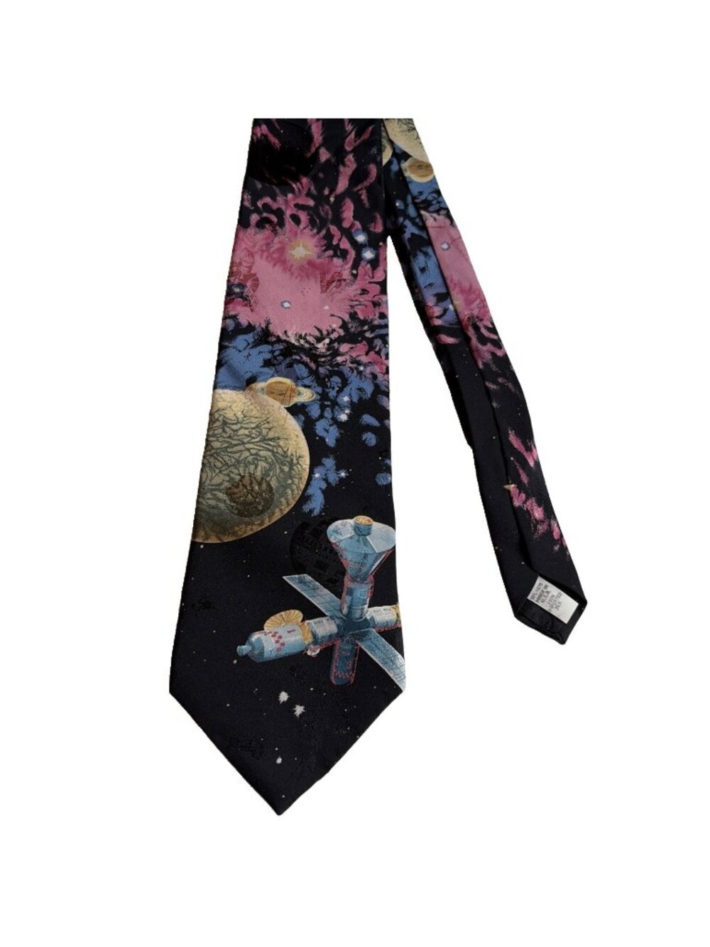 Vintage Envoy Spacecraft Silk Necktie Tie Science Space Astronomy Made in USA
